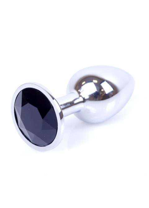 Plug, Korek analny-Jewellery Silver PLUG- Black