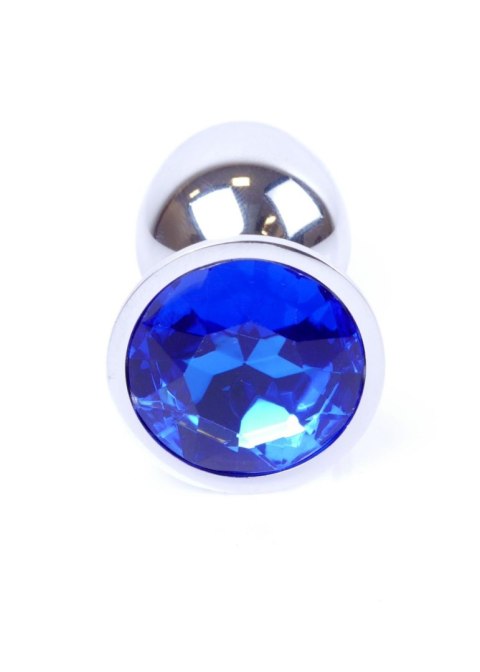 Plug, Korek analny-Jewellery Silver PLUG- Dark Blue