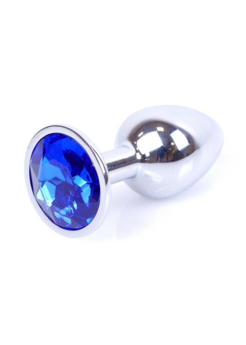 Plug, korek analny, Korek analny-Jewellery Silver plug, korek analny- Dark Blue