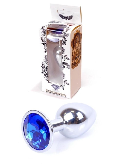 Plug, Korek analny-Jewellery Silver PLUG- Dark Blue