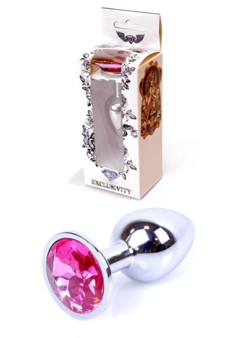 Plug, korek analny, Korek analny-Jewellery Silver plug, korek analny- Pink