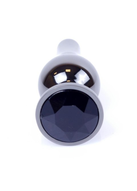 Plug, Korek analny-Jewellery Dark Silver BUTT PLUG- Black