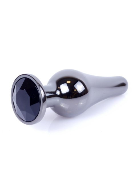 Plug, Korek analny-Jewellery Dark Silver BUTT PLUG- Black