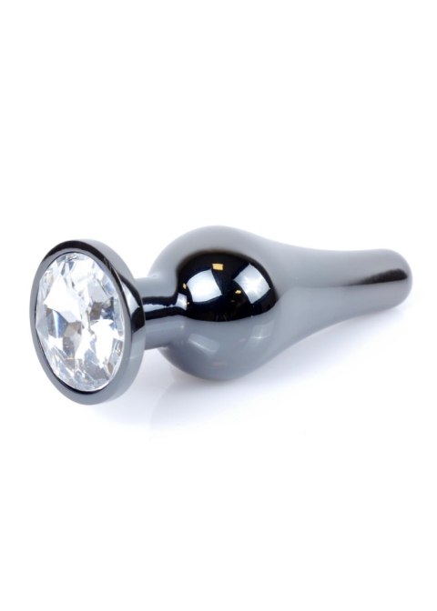 Plug, korek analny, Korek analny-Jewellery Dark Silver BUTT plug, korek analny- Clear Plug, korek analny, Korek analny-Jewellery Dark Silver BUTT plug, korek analny- Clear