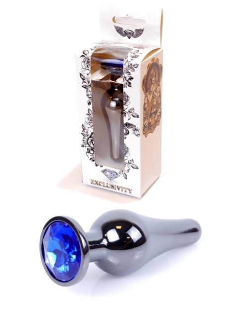Plug, korek analny, Korek analny-Jewellery Dark Silver BUTT plug, korek analny- Dark Blue Plug, korek analny, Korek analny-Jewellery Dark Silver BUTT plug, korek analny- Dark Blue