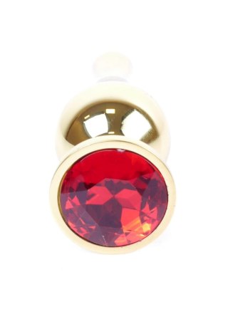 Plug, korek analny, Korek analny-Jewellery Gold BUTT plug, korek analny- Red