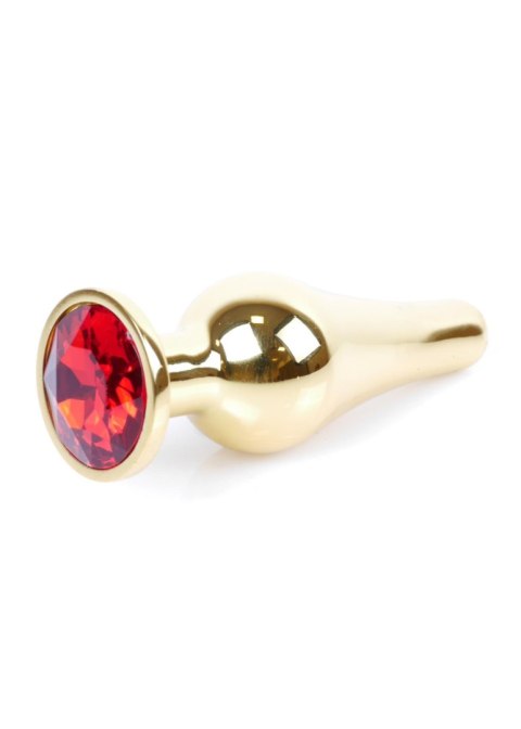 Plug, korek analny, Korek analny-Jewellery Gold BUTT plug, korek analny- Red