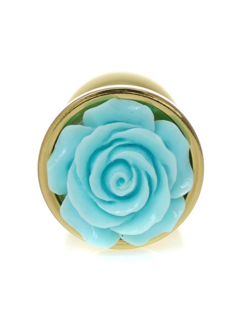 Plug, Korek analny-Jewellery Gold PLUG ROSE- Light Blue