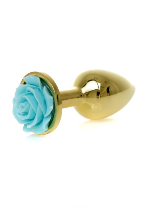 Plug, Korek analny-Jewellery Gold PLUG ROSE- Light Blue