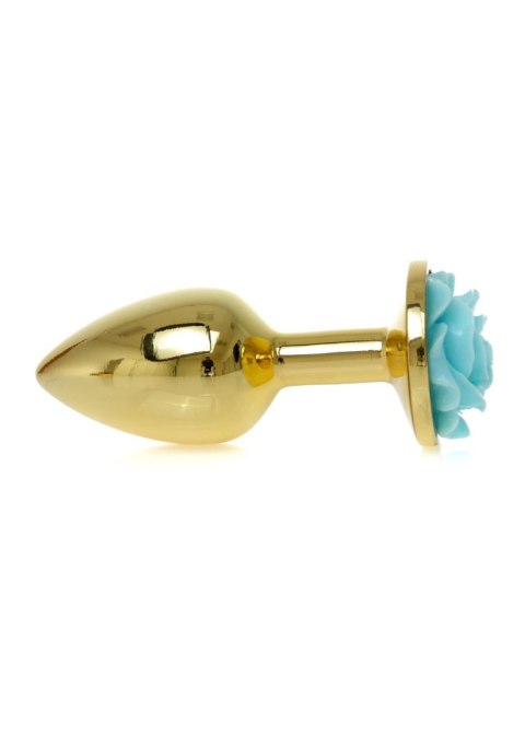 Plug, Korek analny-Jewellery Gold PLUG ROSE- Light Blue