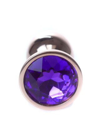 Plug, korek analny, Korek analny-Jewellery Red Gold plug, korek analny- Purple