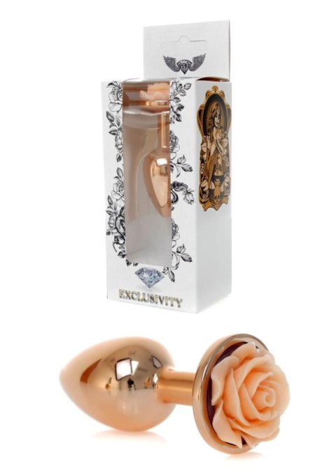 Plug, Korek analny-Jewellery Red Gold PLUG ROSE- Peach