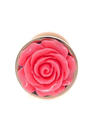 Plug, korek analny, Korek analny-Jewellery Red Gold plug, korek analny ROSE- Pink