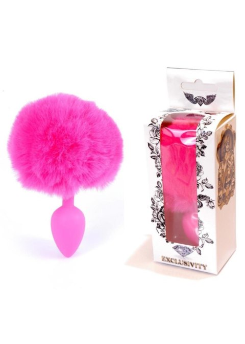 Plug, korek analny, Korek analny-Jewellery Silicon plug, korek analny - Bunny Tail - Pink Plug, korek analny, Korek analny-Jewellery Silicon plug, korek analny - Bunny Tail - Pink
