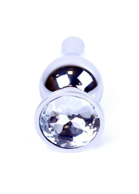 Plug, Korek analny-Jewellery Silver BUTT PLUG- Clear