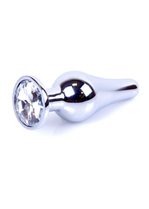 Plug, Korek analny-Jewellery Silver BUTT PLUG- Clear