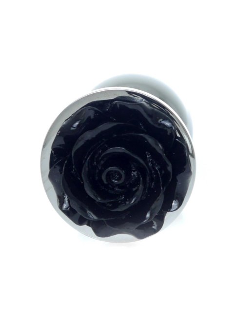 Plug, Korek analny-Jewellery Silver PLUG ROSE- Black