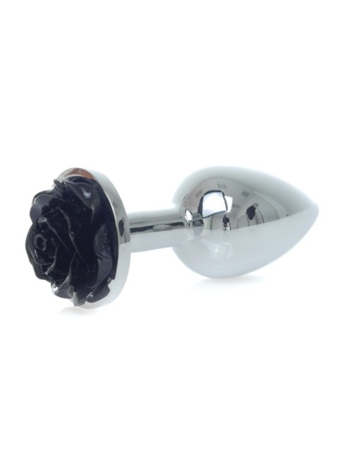 Plug, Korek analny-Jewellery Silver PLUG ROSE- Black