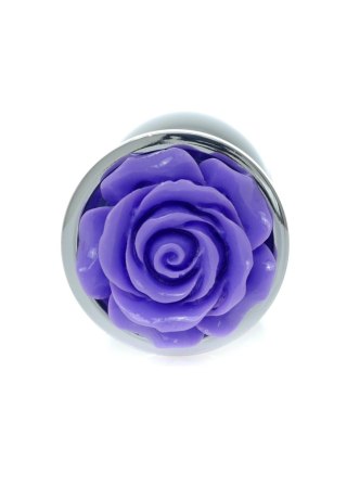 Plug, Korek analny-Jewellery Silver PLUG ROSE- Purple