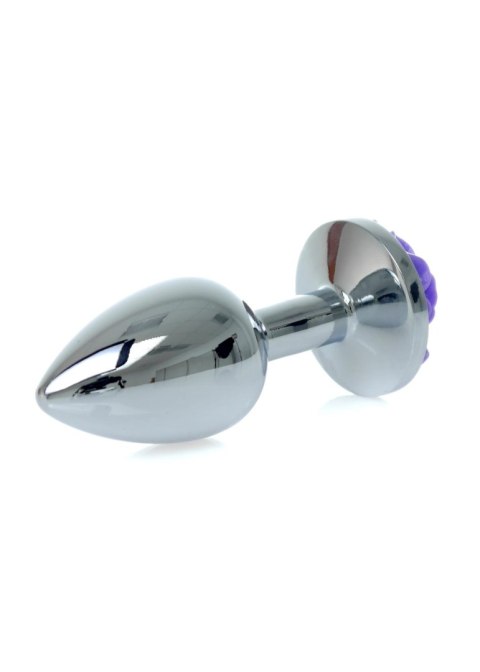 Plug, korek analny, Korek analny-Jewellery Silver plug, korek analny ROSE- Purple