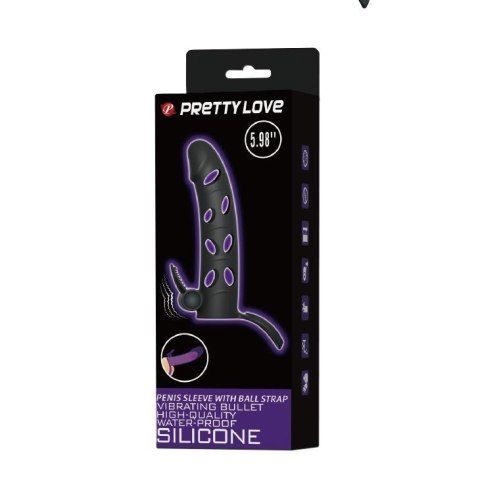 PRETTY LOVE - Vibrating Penis Sleeve with Ball Strap