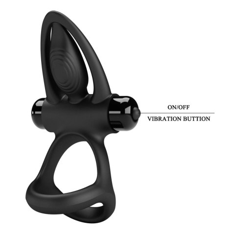 PRETTY LOVE - VIBRATION COCK RING Black, 10 vibration functions