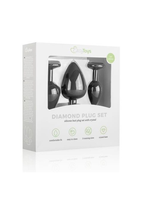 Plug, korek analny-Diamond Plug, korek analny Set-Black