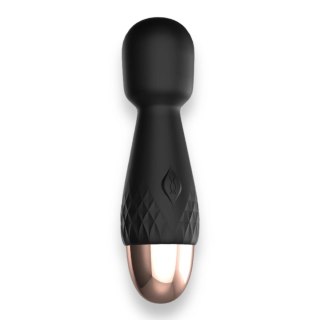 Power Escorts - Mini Wand, różdżka, mikrofon De Luxe - Black - 22,6 Cm / 4.5 Inch Silicone Wand, różdżka, mikrofon Wibrator, masażer, wand