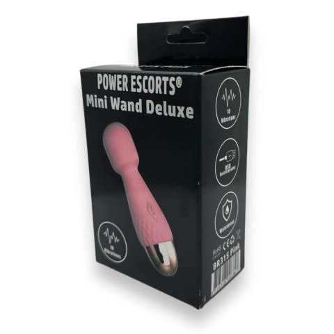 Power Escorts - Mini Wand, różdżka, mikrofon De Luxe Pink - 11,6 Cm / 4.5 Inch Silicone Wand, różdżka, mikrofon Wibrator, masażer, wand