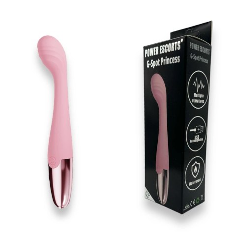 Power Escorts - Pink - Wibrator do punktu G, G Spot Princess - 18 Cm / 7 Inch Silicone Wibrator do punktu G, G Spot wibrator