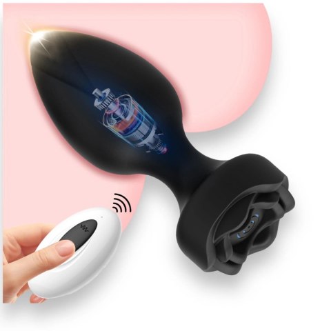 Power Escorts - Princess Plug, korek analny - Remote Rose Design Plug, korek analny - USB Rechargeable - 10 Functions - Black