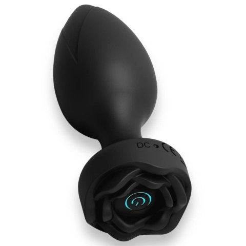 Power Escorts - Princess Plug, korek analny - Remote Rose Design Plug, korek analny - USB Rechargeable - 10 Functions - Black