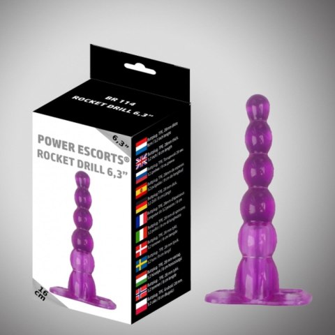 Rocket drill 6,3 inch purple big anal plug, korek analny 6,3 inch / 16 cm