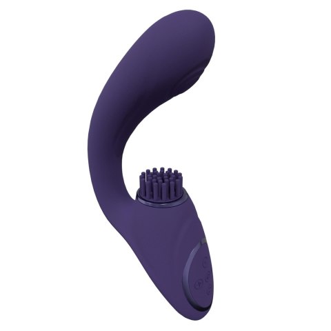 Gen - Mini wibrator Triple Action G-Spot wibrator with Pulse Wave and wibrator Bristles - Purple