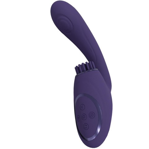 Gen - Mini wibrator Triple Action G-Spot wibrator with Pulse Wave and wibrator Bristles - Purple