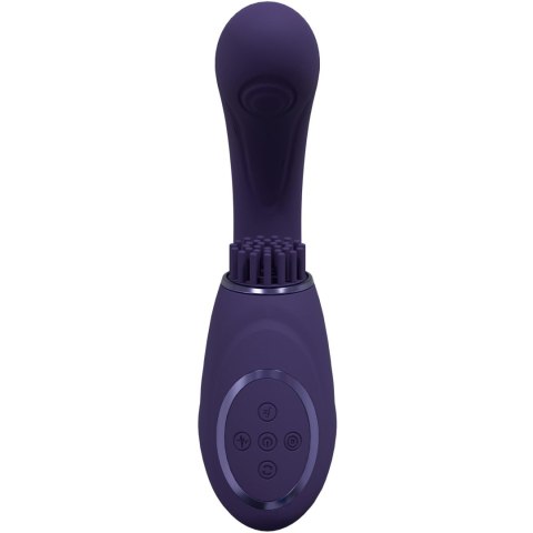 Gen - Mini wibrator Triple Action G-Spot wibrator with Pulse Wave and wibrator Bristles - Purple