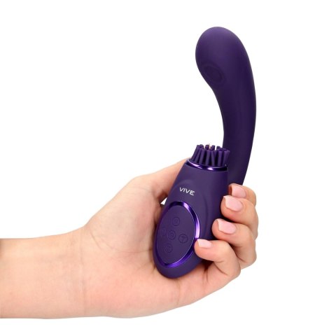 Gen - Mini wibrator Triple Action G-Spot wibrator with Pulse Wave and wibrator Bristles - Purple