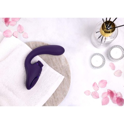 Gen - Rechargeable Triple Action G-Spot Vibrator with Pulse Wave and Vibrating Bristles - Purple