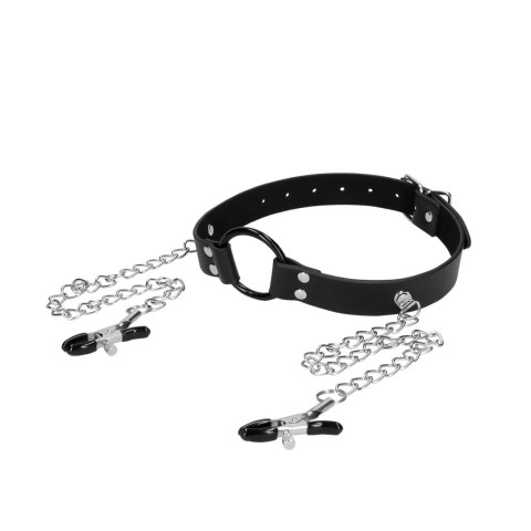 O-Ring Gag with Nipple Clamps