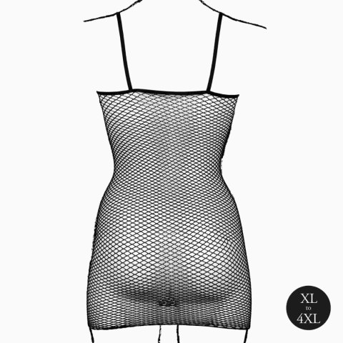 Short dress with fishnet structure and spaghetti straps Short dress with fishnet structure and spaghetti straps