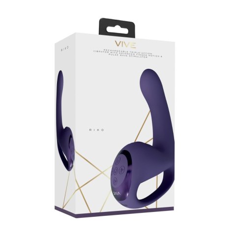 Riko - Mini wibrator Triple Action wibrator with Advanced Finger Motion & Pulse Wave Stimulator - Purple