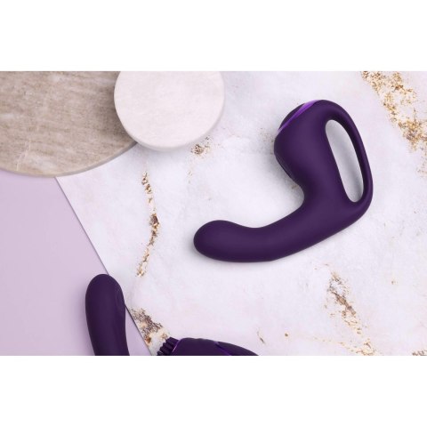 Riko - Rechargeable Triple Action Vibrator with Advanced Finger Motion & Pulse Wave Stimulator - Purple