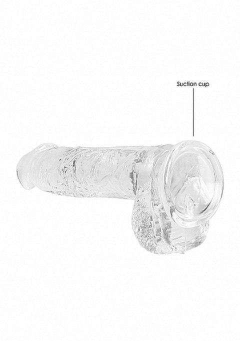 6"" / 15 cm Realistic Dildo With Balls - Transparent