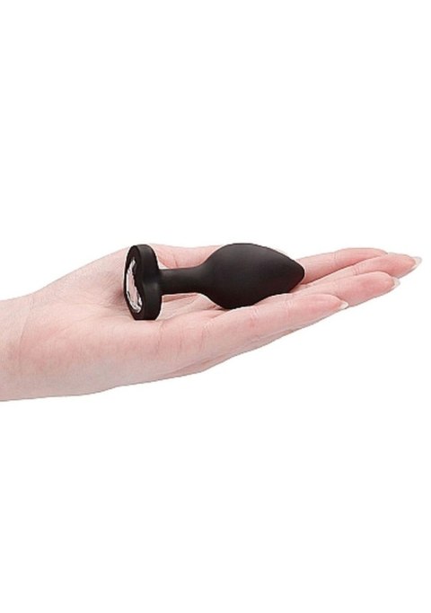 Diamond Heart Butt Plug - Regular - Black