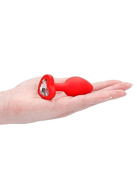 Diamond Heart Butt Plug - Regular - Red