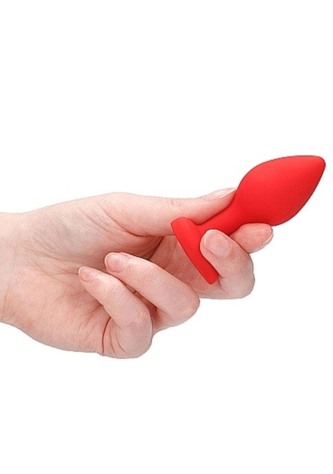 Diamond Heart Butt Plug - Regular - Red