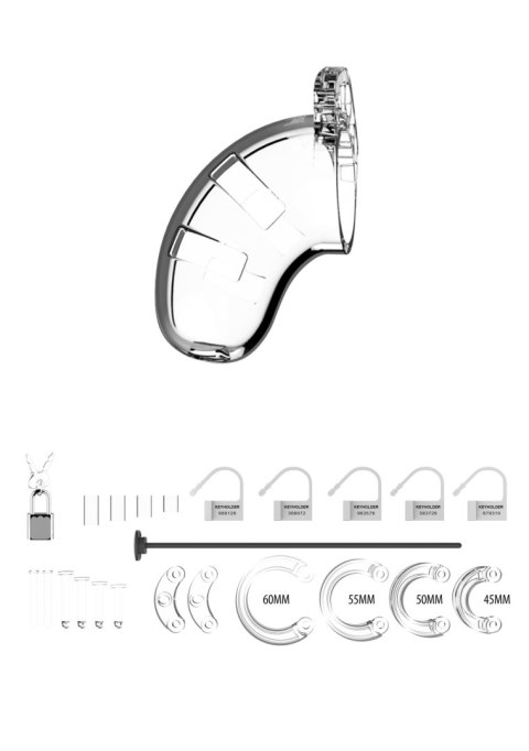 Model 15 - Chastity - 3.5"""" - Cock Cage - Transparent