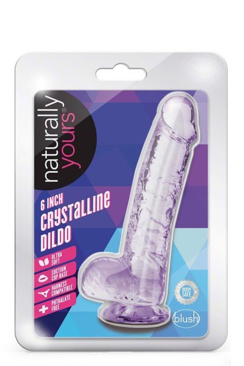 NATURALLY YOURS  6" CRYSTALLINE DILDO  AMETHYST