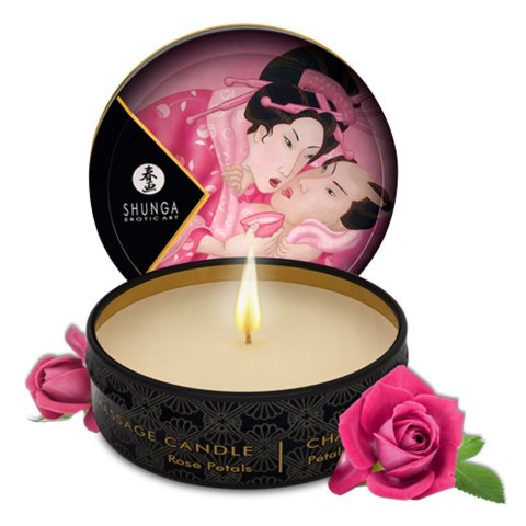 Shunga CANDLE świeca do masażu, zapach róży. Nowe relaksacyjne doznania.