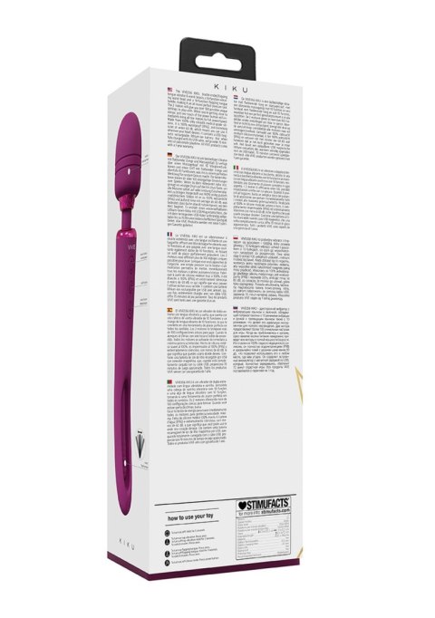 VIVE - Kiku - Mini wibrator Double Ended Wand, różdżka, mikrofon with Innovative G-Spot Flapping Stimulator - Pink